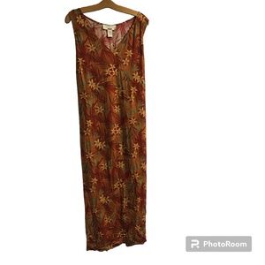 NORTON MCNAUGHTON ESSENTIALS Sleeveless Maxi Dress 2X Floral